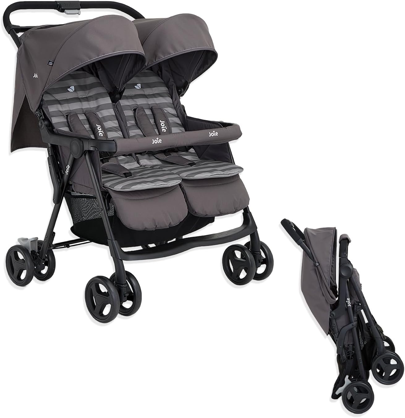 Carrinho de Bebê para Gêmeos: Escolhendo o Melhor Modelo para Suas Necessidades 14 Joie Carrinho Aire Twin Dark Pewter Cinza