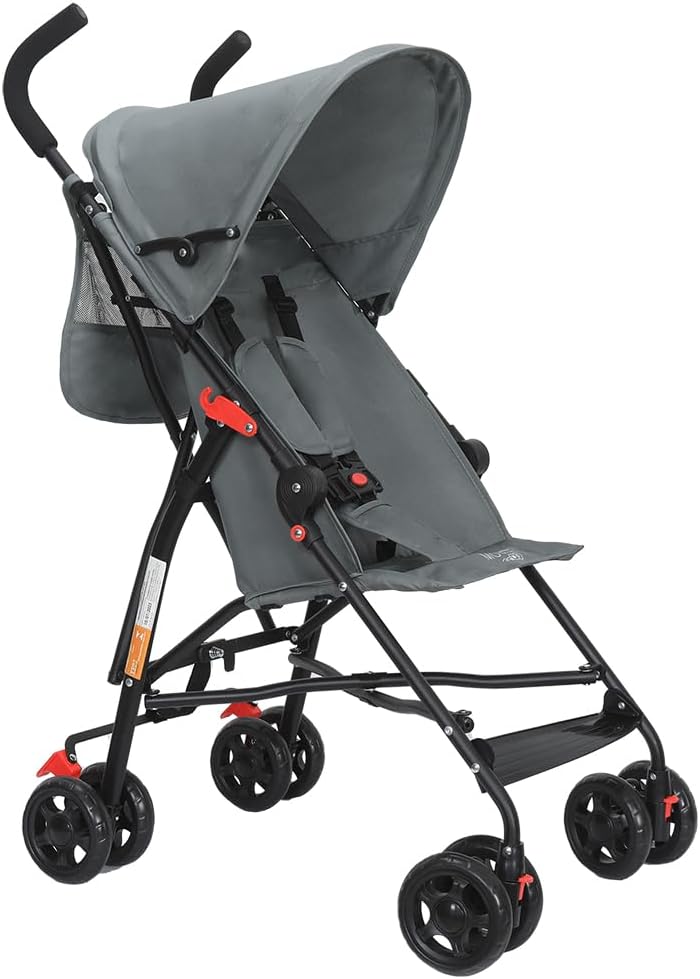 Maxi Baby Carrinho de Bebe Passeio Guarda Chuva MOVEE Cinza
